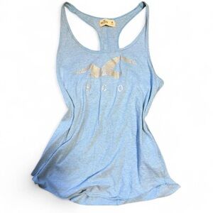 Hollister California Blue Racerback tank Top Size M Y2K Vintage